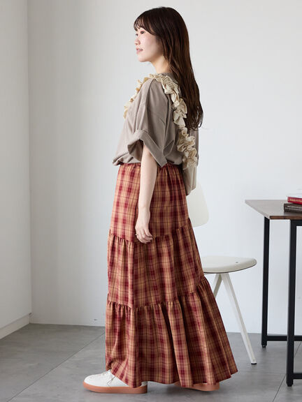 ロゴ刺繍フレア袖カットソー（オフホワイト/ベージュ/グリーン/ネイビー）｜ehka sopo（エヘカソポ）通販