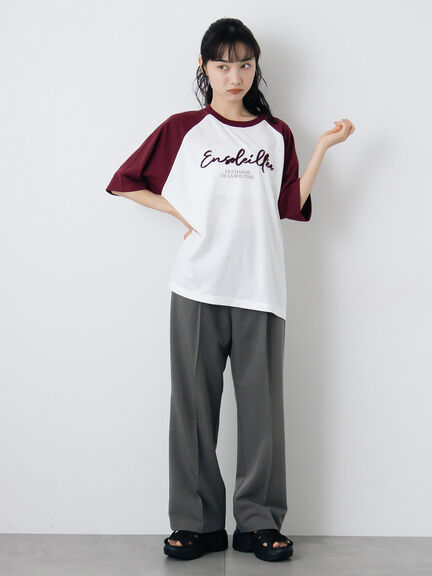 歯ブラシ刺繍ラグランT（オフホワイト/チャコールグレー/ブルー/キナリ）｜ehka sopo（エヘカソポ）通販