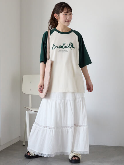 歯ブラシ刺繍ラグランT（オフホワイト/チャコールグレー/ブルー/キナリ）｜ehka sopo（エヘカソポ）通販