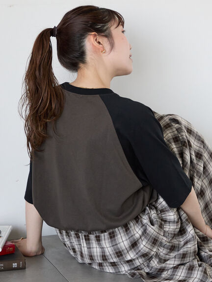 歯ブラシ刺繍ラグランT（オフホワイト/チャコールグレー/ブルー/キナリ）｜ehka sopo（エヘカソポ）通販