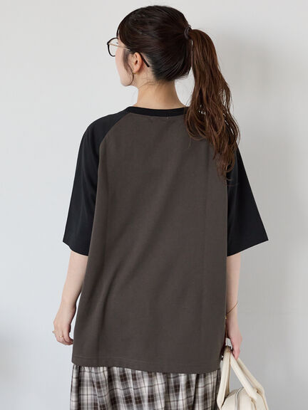 歯ブラシ刺繍ラグランT（オフホワイト/チャコールグレー/ブルー/キナリ）｜ehka sopo（エヘカソポ）通販