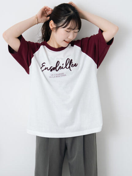 歯ブラシ刺繍ラグランT（オフホワイト/チャコールグレー/ブルー/キナリ）｜ehka sopo（エヘカソポ）通販