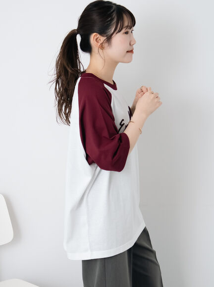 歯ブラシ刺繍ラグランT（オフホワイト/チャコールグレー/ブルー/キナリ）｜ehka sopo（エヘカソポ）通販