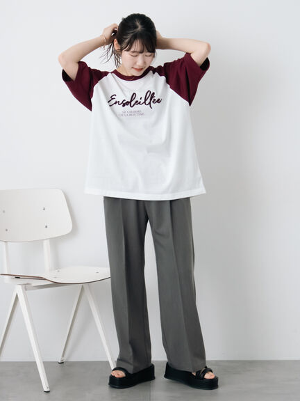 歯ブラシ刺繍ラグランT（オフホワイト/チャコールグレー/ブルー/キナリ）｜ehka sopo（エヘカソポ）通販
