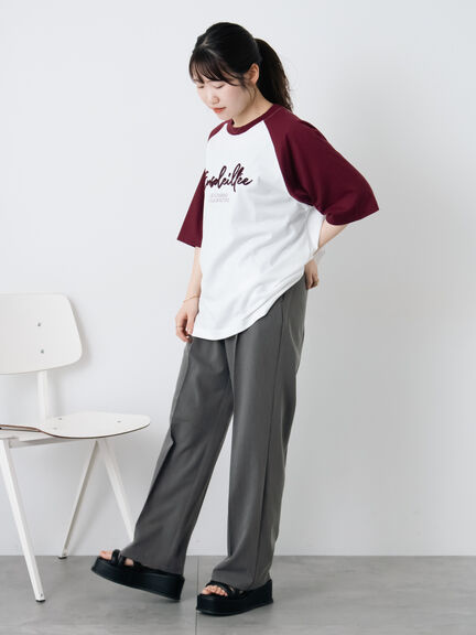 歯ブラシ刺繍ラグランT（オフホワイト/チャコールグレー/ブルー/キナリ）｜ehka sopo（エヘカソポ）通販