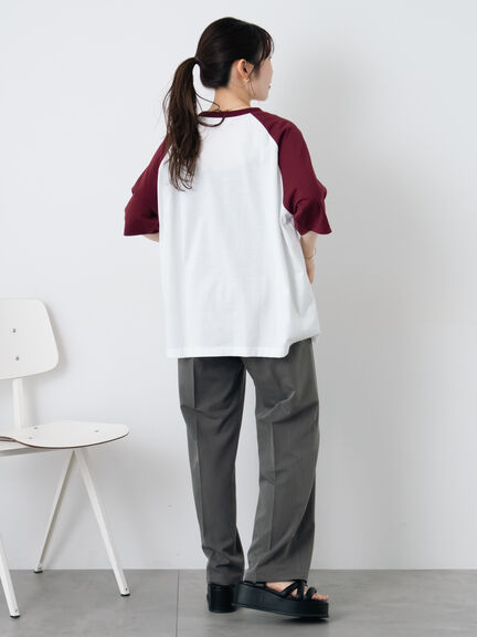 歯ブラシ刺繍ラグランT（オフホワイト/チャコールグレー/ブルー/キナリ）｜ehka sopo（エヘカソポ）通販
