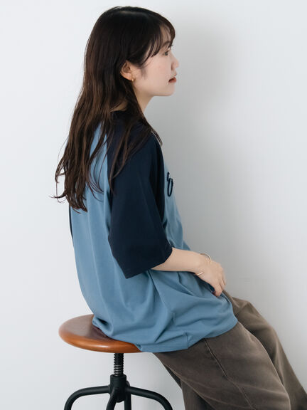 歯ブラシ刺繍ラグランT（オフホワイト/チャコールグレー/ブルー/キナリ）｜ehka sopo（エヘカソポ）通販