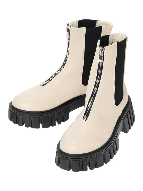 セール】 フロントジップサイドゴアブーツ（ブラック/ブラウン/キナリ