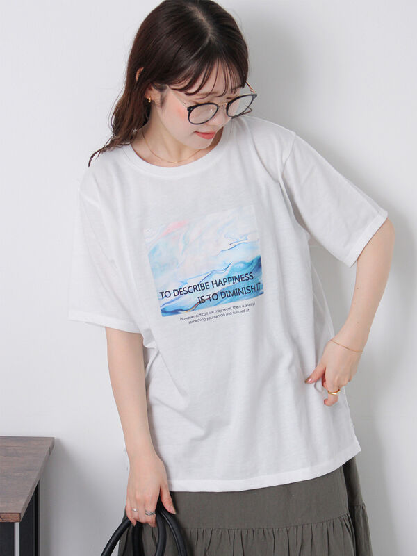 ニュアンスフォトTシャツ（オフホワイト）｜ehka sopo（エヘカソポ）通販