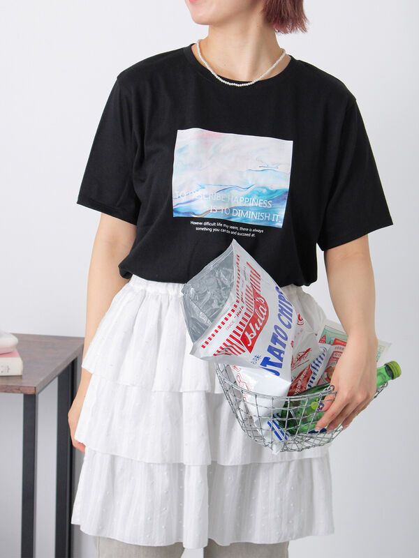 ニュアンスフォトTシャツ（ブラック）｜ehka sopo（エヘカソポ）通販