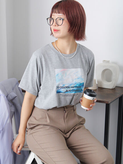 ニュアンスフォトTシャツ（オフホワイト/グレー/ブラック）｜ehka sopo（エヘカソポ）通販