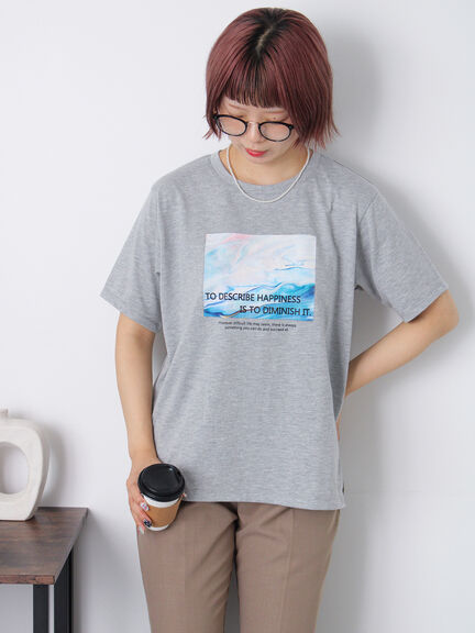 ニュアンスフォトTシャツ（オフホワイト/グレー/ブラック）｜ehka sopo（エヘカソポ）通販