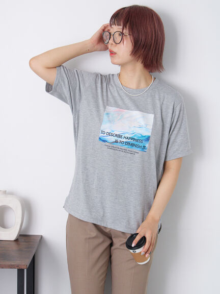 ニュアンスフォトTシャツ（オフホワイト/グレー/ブラック）｜ehka sopo（エヘカソポ）通販