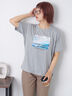 ニュアンスフォトTシャツ（オフホワイト/グレー/ブラック）｜ehka sopo（エヘカソポ）通販