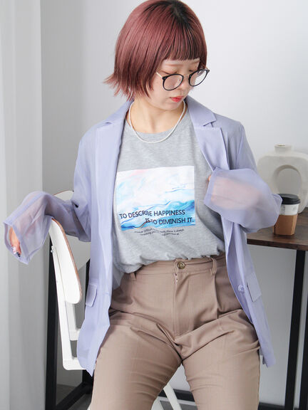 ニュアンスフォトTシャツ（オフホワイト/グレー/ブラック）｜ehka sopo（エヘカソポ）通販