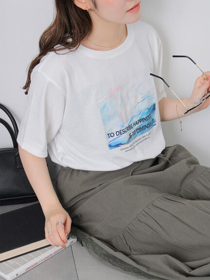ニュアンスフォトTシャツ（オフホワイト/グレー/ブラック）｜ehka sopo（エヘカソポ）通販