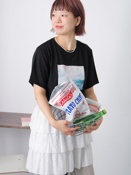 ニュアンスフォトTシャツ（オフホワイト/グレー/ブラック）｜ehka sopo（エヘカソポ）通販