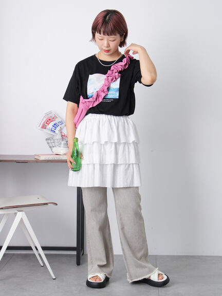 ニュアンスフォトTシャツ（オフホワイト/グレー/ブラック）｜ehka sopo（エヘカソポ）通販