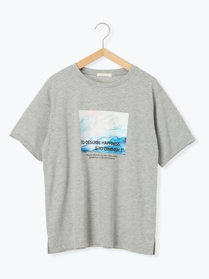 ニュアンスフォトTシャツ（オフホワイト/グレー/ブラック）｜ehka sopo（エヘカソポ）通販
