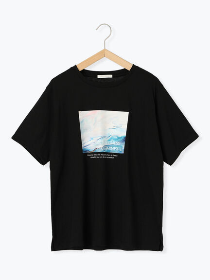 ニュアンスフォトTシャツ（オフホワイト/グレー/ブラック）｜ehka sopo（エヘカソポ）通販
