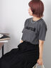 フロッキーロゴTシャツ（オフホワイト/チャコールグレー/ブラウン）｜ehka sopo（エヘカソポ）通販