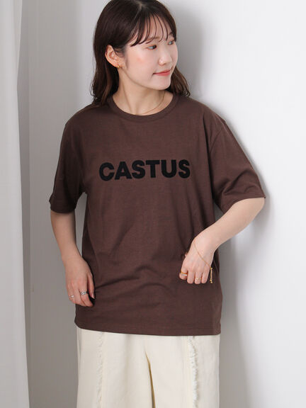 フロッキーロゴTシャツ（オフホワイト/チャコールグレー/ブラウン）｜ehka sopo（エヘカソポ）通販