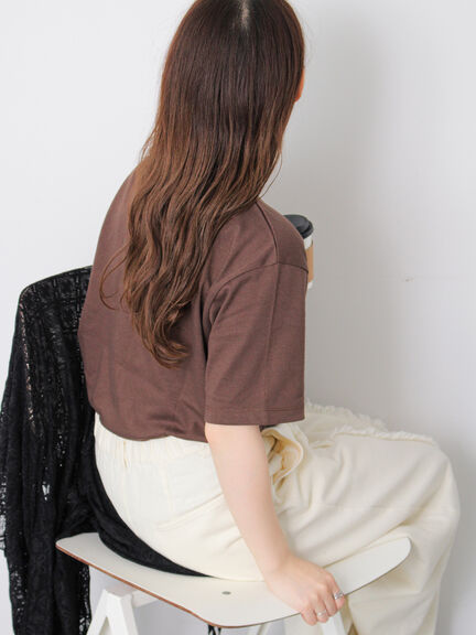 フロッキーロゴTシャツ（オフホワイト/チャコールグレー/ブラウン）｜ehka sopo（エヘカソポ）通販
