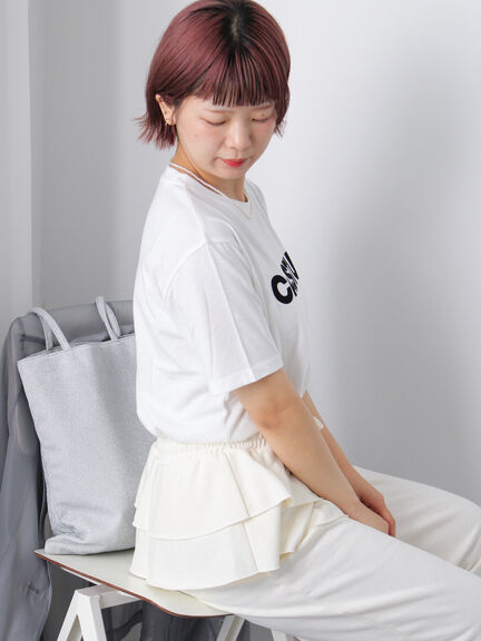 フロッキーロゴTシャツ（オフホワイト/チャコールグレー/ブラウン）｜ehka sopo（エヘカソポ）通販
