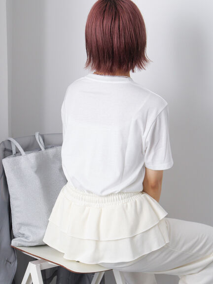 フロッキーロゴTシャツ（オフホワイト/チャコールグレー/ブラウン）｜ehka sopo（エヘカソポ）通販