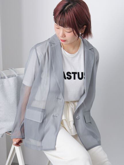 フロッキーロゴTシャツ（オフホワイト/チャコールグレー/ブラウン）｜ehka sopo（エヘカソポ）通販