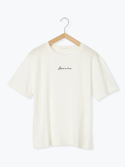 ロゴ刺繍Tシャツ（オフホワイト/チャコールグレー/イエロー）｜ehka sopo（エヘカソポ）通販
