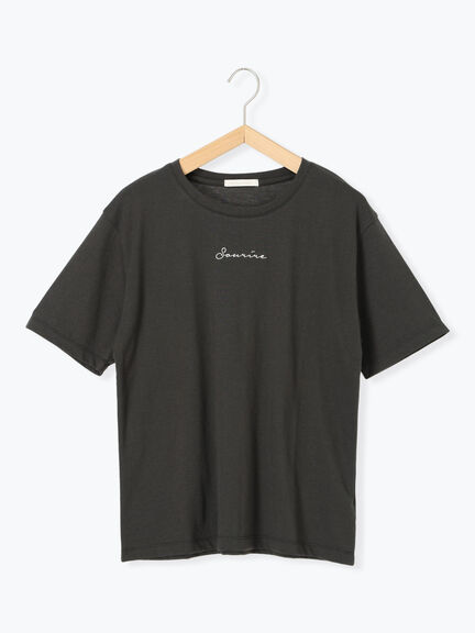 ロゴ刺繍Tシャツ（オフホワイト/チャコールグレー/イエロー）｜ehka sopo（エヘカソポ）通販
