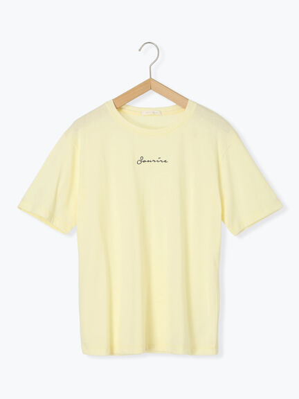 ロゴ刺繍Tシャツ（オフホワイト/チャコールグレー/イエロー）｜ehka sopo（エヘカソポ）通販