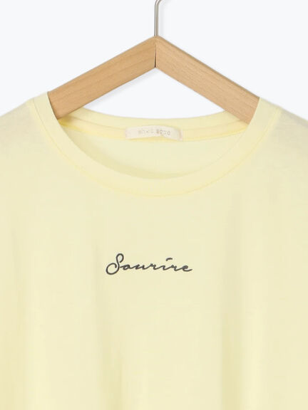 ロゴ刺繍Tシャツ（オフホワイト/チャコールグレー/イエロー）｜ehka sopo（エヘカソポ）通販