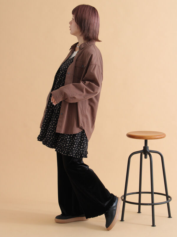 セール】 ビッグシャツ（チャコールグレー/ベージュ/ブラウン/トップス