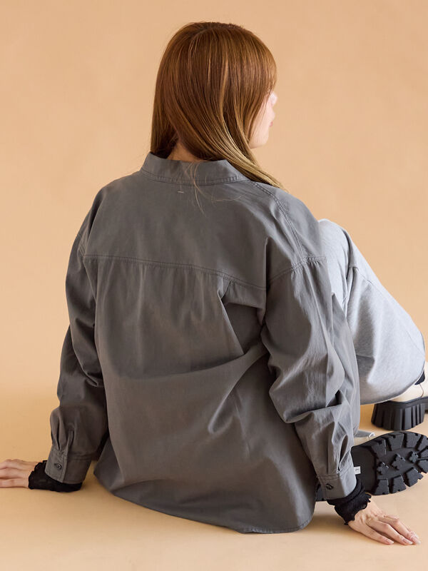 セール】 ビッグシャツ（チャコールグレー/ベージュ/ブラウン/トップス