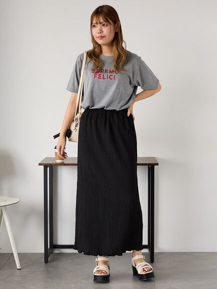 ホットフィットロゴTシャツ（オフホワイト/グレー/チャコールグレー/ブラウン）｜ehka sopo（エヘカソポ）通販