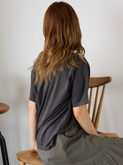 ホットフィットロゴTシャツ（オフホワイト/グレー/チャコールグレー/ブラウン）｜ehka sopo（エヘカソポ）通販