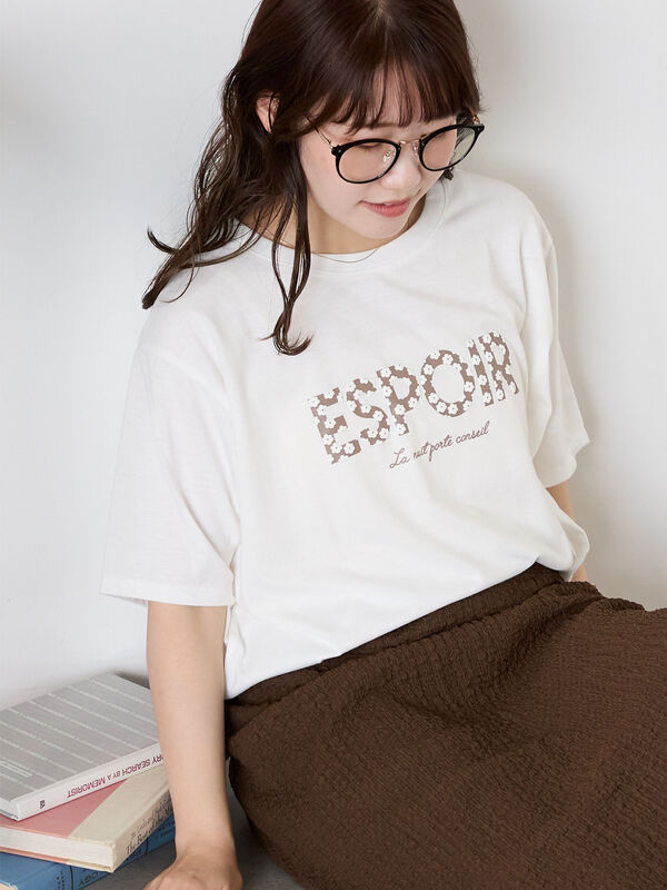 ◎発泡ロゴTシャツ（オフホワイト/グレー/チャコールグレー/ベージュ）｜ehka sopo（エヘカソポ）通販
