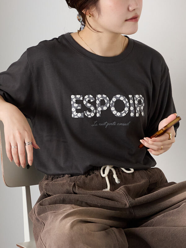 ◎発泡ロゴTシャツ（チャコールグレー）｜ehka sopo（エヘカソポ）通販