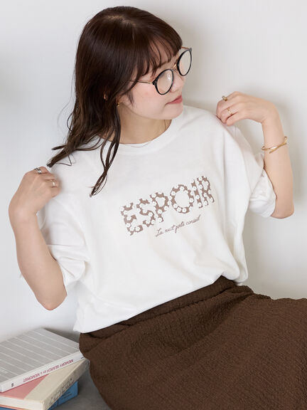 ◎発泡ロゴTシャツ（オフホワイト/グレー/チャコールグレー/ベージュ）｜ehka sopo（エヘカソポ）通販