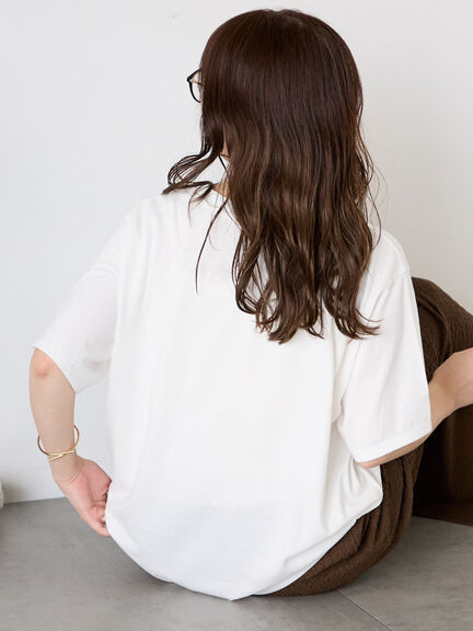 ◎発泡ロゴTシャツ（オフホワイト/グレー/チャコールグレー/ベージュ）｜ehka sopo（エヘカソポ）通販