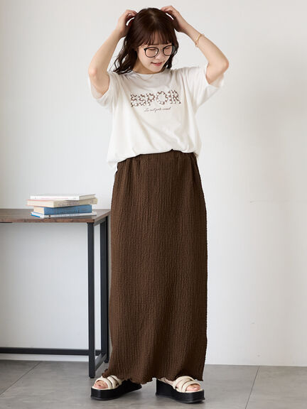 ◎発泡ロゴTシャツ（オフホワイト/グレー/チャコールグレー/ベージュ）｜ehka sopo（エヘカソポ）通販
