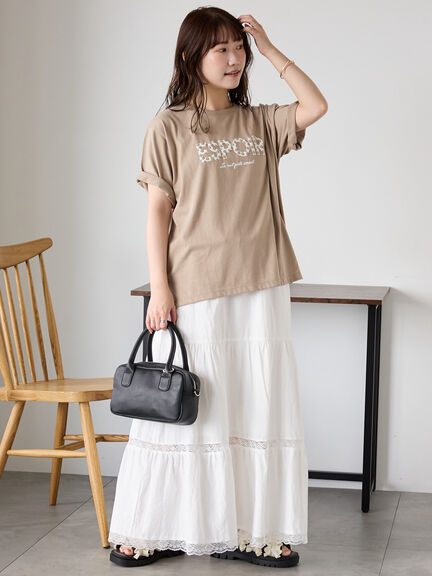 ◎発泡ロゴTシャツ（オフホワイト/グレー/チャコールグレー/ベージュ）｜ehka sopo（エヘカソポ）通販