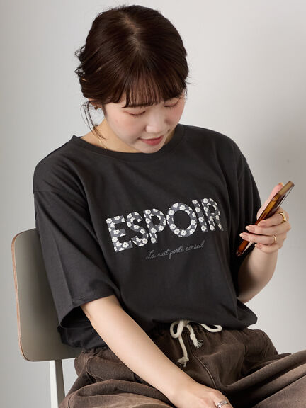 ◎発泡ロゴTシャツ（オフホワイト/グレー/チャコールグレー/ベージュ）｜ehka sopo（エヘカソポ）通販