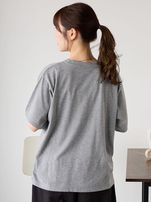 ノエラ 刺繍ロゴTシャツ グレー 大人気♡ 刺繍ロゴポケットTシャツ※一部店舗のみ入荷