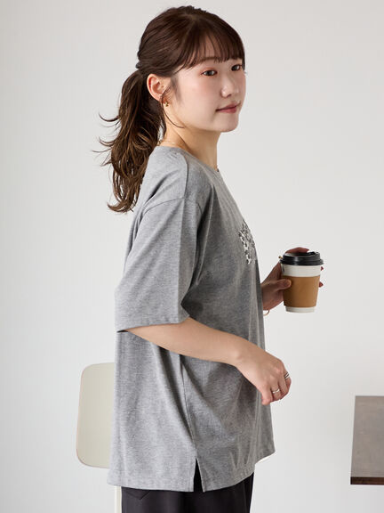 ◎発泡ロゴTシャツ（オフホワイト/グレー/チャコールグレー/ベージュ）｜ehka sopo（エヘカソポ）通販