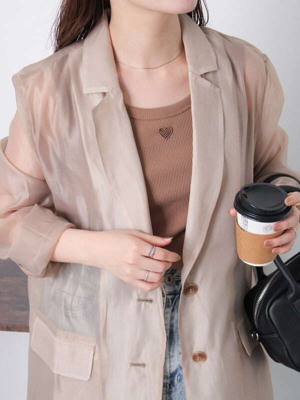 2025年　現行★ Diagram シアーテーラードジャケット　ベージュ　S 2025年 現行☆ Diagram シアーテーラードジャケット ベージュ S