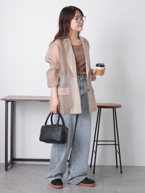 ブラック テーラードジャケット　シアージャケット シアージャケット(テーラードジャケット) | a.v.v(アー・ヴェ