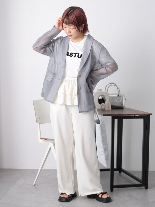 セール】 ◎シアーテーラードジャケット（グレー/ベージュ/サックス